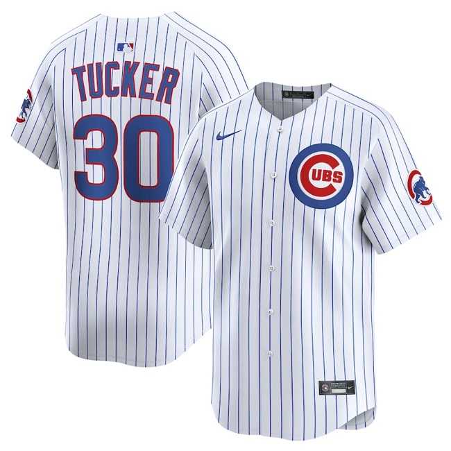 Men%27s Chicago Cubs #30 Kyle Tucker White Home Limited Stitched Jersey Dzhi->boston red sox->MLB Jersey